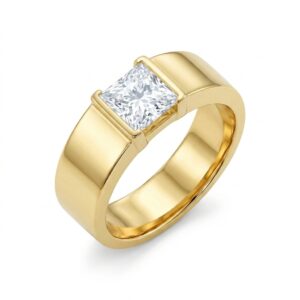 imperial square solitaire signet ring