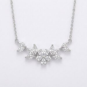 flora grace marquise cluster necklace