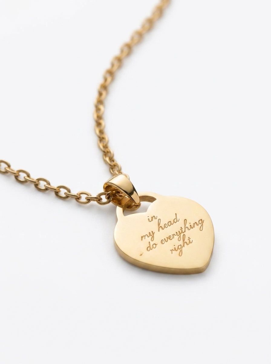 glazeia affirmation heart pendant