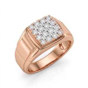 regal square diamond cluster ring in rose gold