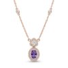 aurielle dual halo amethyst pendant