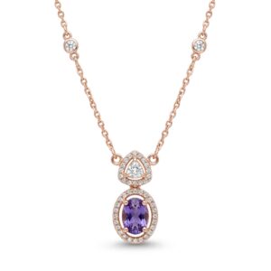 aurielle dual halo amethyst pendant