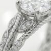 vintage floral halo diamond engagement ring with twisted band vintage floral halo diamond engagement ring with twisted band