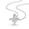 angel wings heart crystal pendant necklace