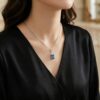 royal blue emerald cut pendant
