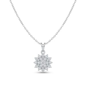 snowflake radiance cluster pendant necklace