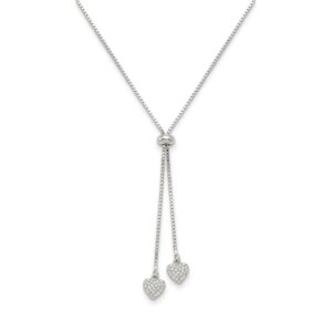 amora dual heart lariat necklace