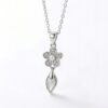 floral pearl drop pendant necklace
