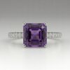 princess cut amethyst solitaire ring with pavé band