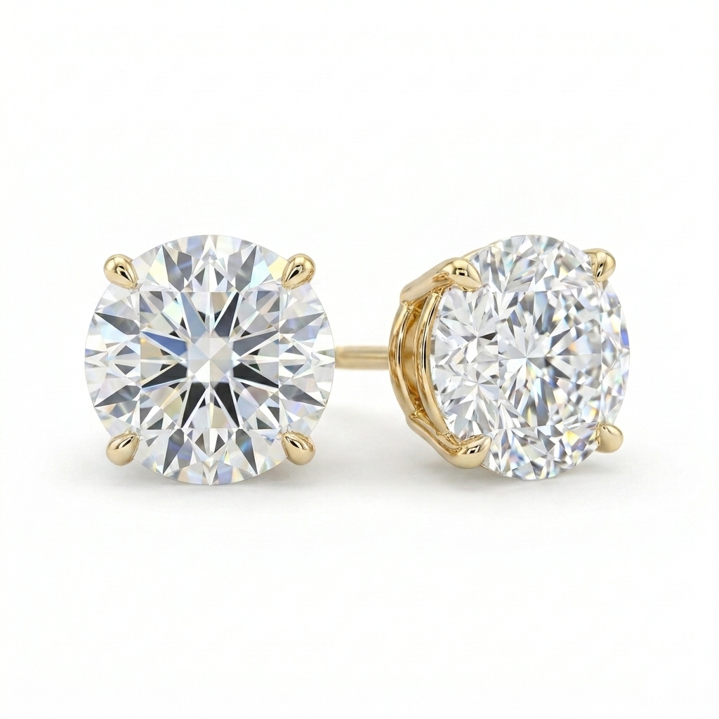radiant classic solitaire stud earrings