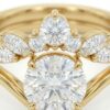 aurora crown diamond gold ring