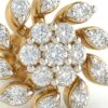 sunburst floral diamond stud earrings