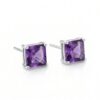 luxe amethyst cushion stud earrings