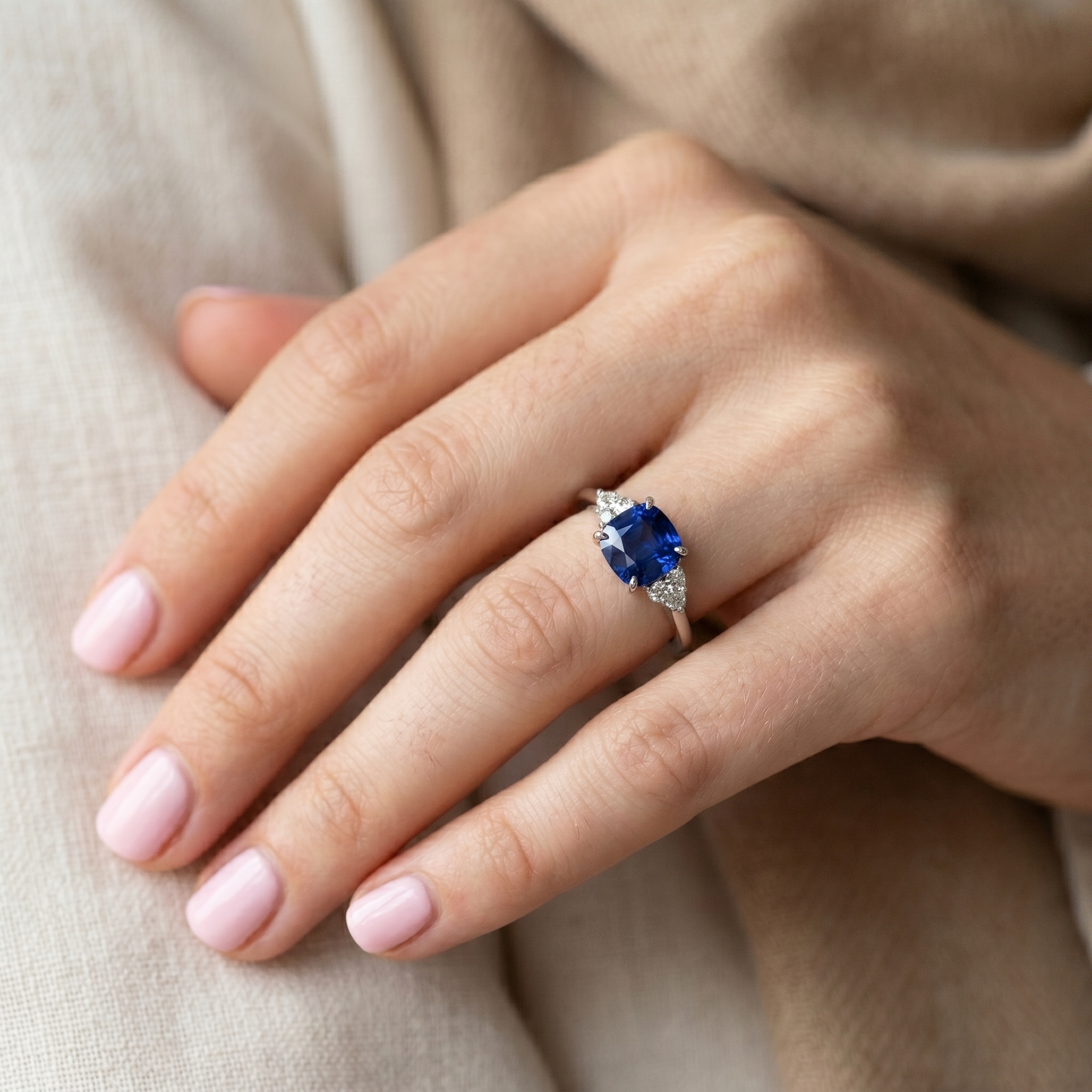 intertwined triple band diamond ring