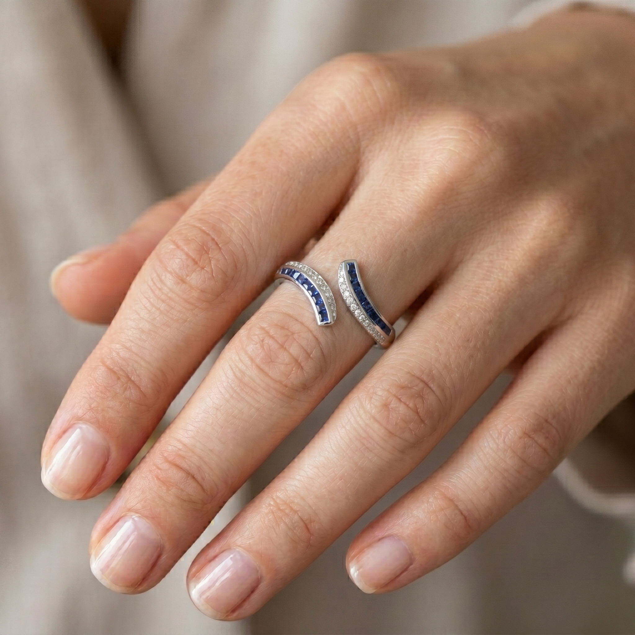 intertwined triple band diamond ring