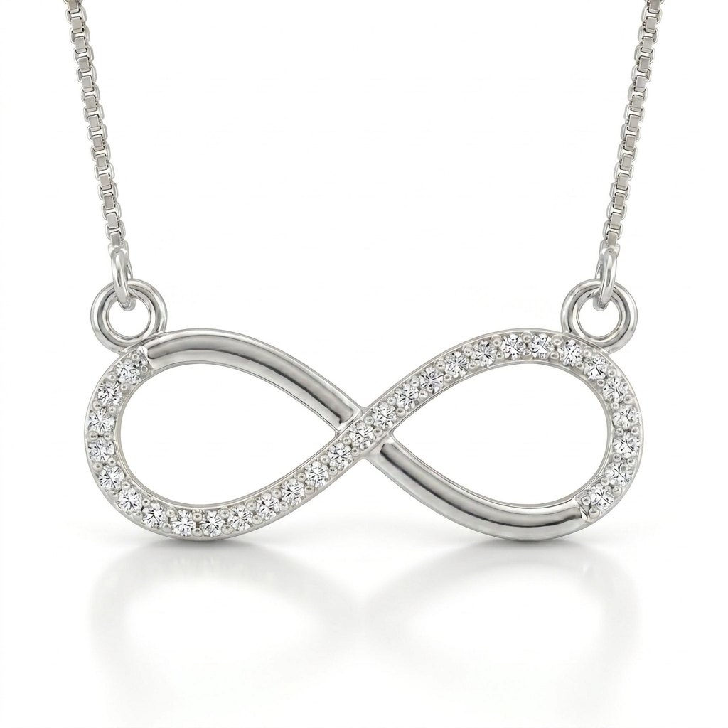 infinity glow diamond halo pendant necklace